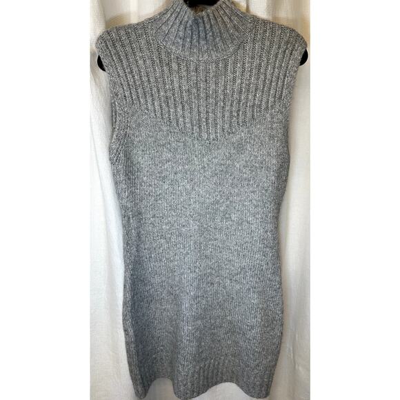 NWT Steve Madden Karissa Turtleneck Sleeveless Mockneck Sweater Dress Gray Sz M - Picture 2 of 5